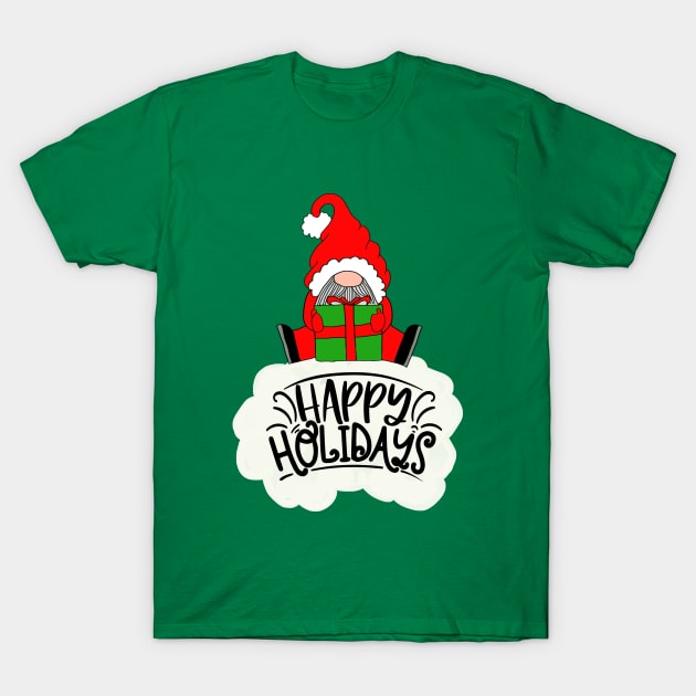 Happy Holidays Elf Gift Shirt T-Shirt by LJWDesign.Store